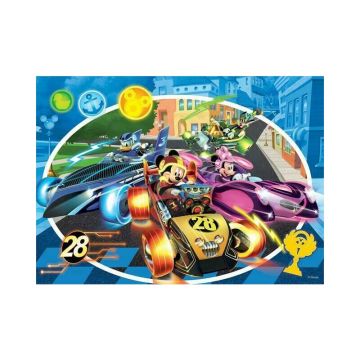 Puzzle de colorat - Mickey in cursa (24 piese)