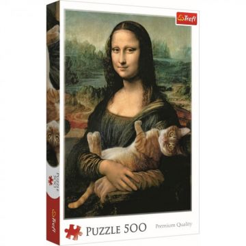 Puzzle Trefl 500 Mona Lisa cu Pisica