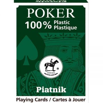 Carti de joc piatnik - Poker 100% plastic green