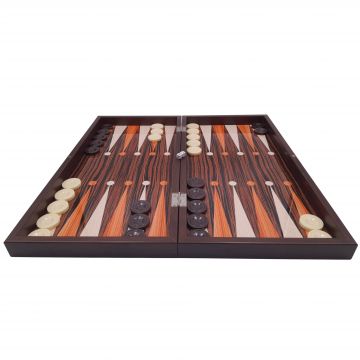 Joc table si dame IdeallStore®, Backgammon Expert, lemn lucios, inchidere magnetica, 48 cm, maro