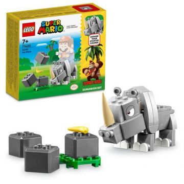 LEGO® Super Mario - Set de extindere - Rinocerul Rambi 71420, 106 piese