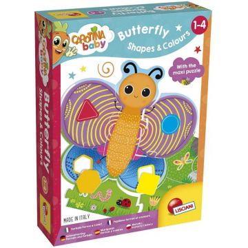 Puzzle de podea - Fluturas cu forme si culori (29 piese), LISCIANI, 1-2 ani +