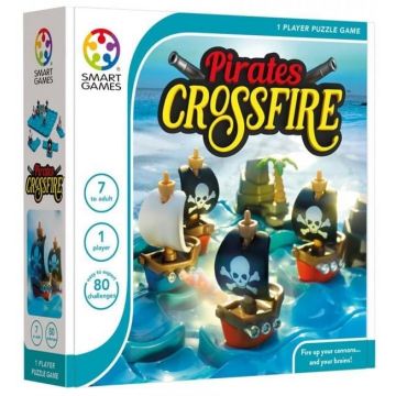Smart Games - Pirates Crossfire, joc de logica cu 80 de provocari, 7+ ani