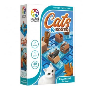 Smart Games - Cats and Boxes, , joc de logica cu 60 de provocari, 7+ ani