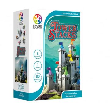 Smart Games - Tower Stacks, joc de logica cu 80 de provocari, 8+ ani