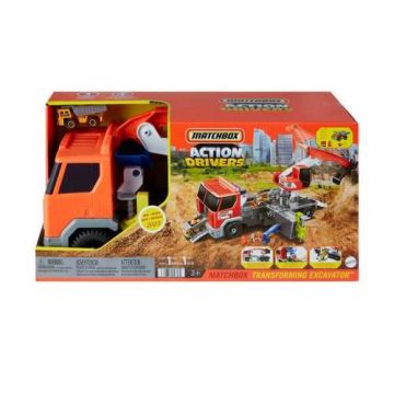 Camion excavator, Mattel, Matchbox, Multicolor