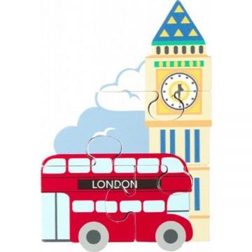 Mini puzzle 3D lemn: Autobuzul londonez