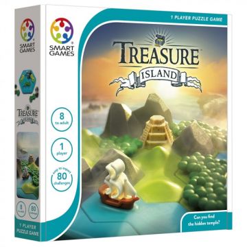 Smart Games - Treasure Island, joc de logica cu 80 de provocari, 8+ ani