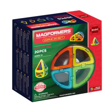 Joc de Constructie Magnetic Magformers - Curve Set - Curbe, 20 piese