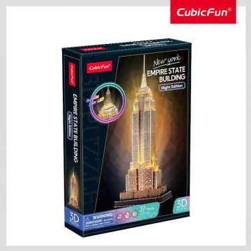 Puzzle 3D cu LED Cubic Fun Empire State Building Night Edition 37 piese