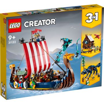 LEGO® Creator - 3 In 1 Corabia Vikinga si sarpele din Midgard (31132)