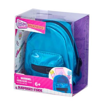 Mini ghiozdanel cu 4 surprize, Real Littles, S3, Albastru
