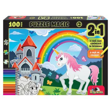 Puzzle Magic 2 in 1, Witty Puzzlezz, Unicorn, 100 piese