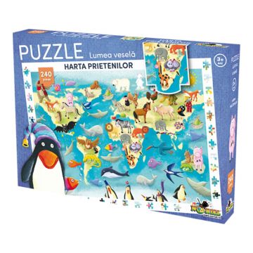 Puzzle Noriel Lumea Vesela - Harta prietenilor (240 piese)