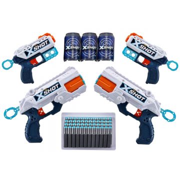 Set X-Shot Combo Pack cu 2 Blaster Reflex si 2 Blaster Kickback