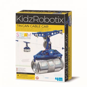 Kit constructie robot, 4M, Tin Can Cable Car Kidz Robotix