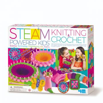 Kit stiintific STEAM Kids, 4M, Tricotat si crosetat