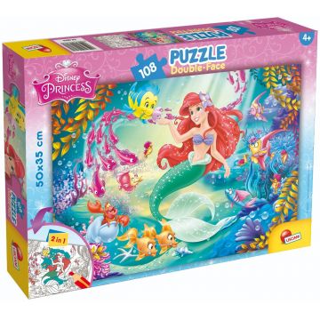 Puzzle 2 in 1 Lisciani Disney Princess, Mica Sirena, Plus, 108 piese