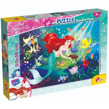 Puzzle 2 in 1 Lisciani Disney Princess, Mica Sirena, Plus, 60 piese