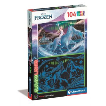 Puzzle Clementoni Disney Frozen Glowing, 104 piese