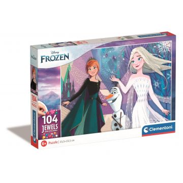 Puzzle Clementoni Disney Frozen Jewels, 104 piese