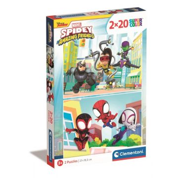 Puzzle Clementoni Spidey si prietenii sai fantastici, 2 x 20 piese