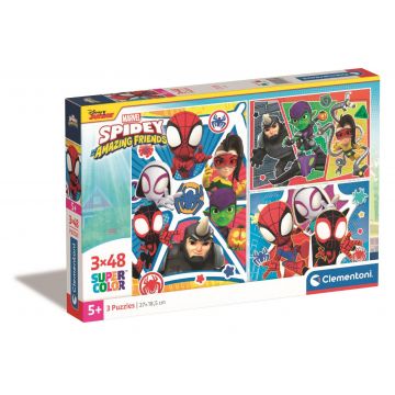 Puzzle Clementoni Spidey si prietenii sai fantastici, 3 x 48 piese