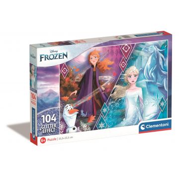 Puzzle cu sclipici Clementoni Disney Frozen, 104 piese