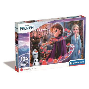 Puzzle cu sclipici Clementoni Disney Frozen 2, 104 piese