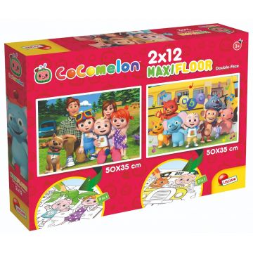 Puzzle de podea 2 in 1 Cocomelon Lisciani, Plimbare In Natura, Maxi, 2 x 12 piese