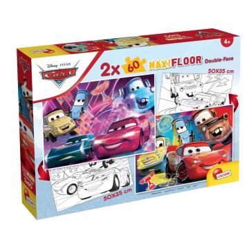 Puzzle de podea 2 in 1 Lisciani Disney Cars, Maxi, 2 x 60 piese