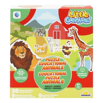 Puzzle educational cu animale, Smile Games, 36 piese