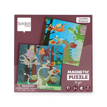 Puzzle magnetic Scratch, Dragoni, 20 piese