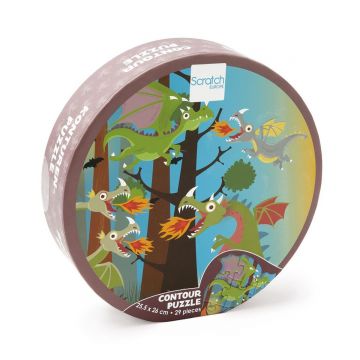 Puzzle Scratch Contur, Dragoni, 29 piese