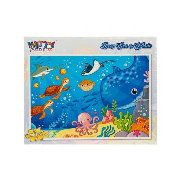 Puzzle Witty Puzzlezz, 100 piese, Pesti si balena