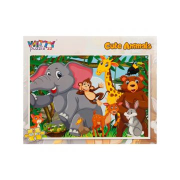 Puzzle Witty Puzzlezz, 100 piese, Regatul animalelor