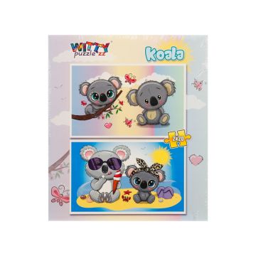 Puzzle Witty Puzzlezz, 2 x 20 piese, Koala