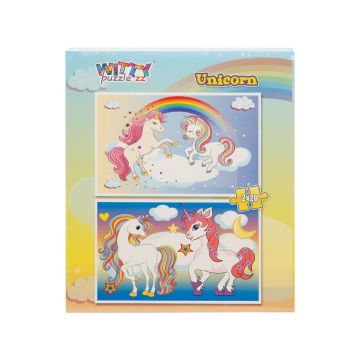 Puzzle Witty Puzzlezz, 2 x 20 piese, Unicorni