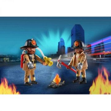 Playmobil - Set 2 Figurine - Pompieri Cu Accesorii