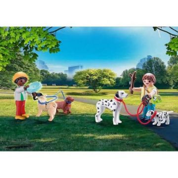 Playmobil - Set Portabil Copii Cu Catelusi