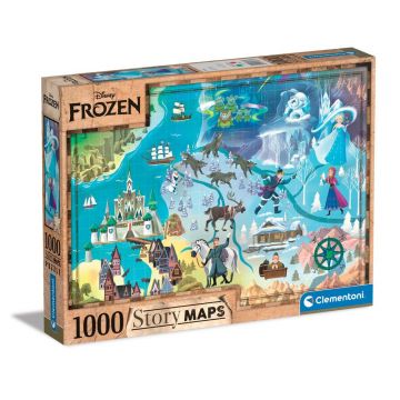 Puzzle 1000 piese Clementoni Disney Story Maps Frozen