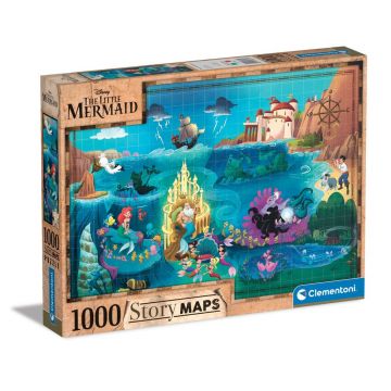 Puzzle 1000 piese Clementoni Disney Story Maps Little Mermaid