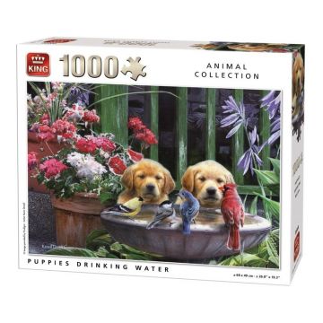 Puzzle 1000 piese King Puppies Drinking Water