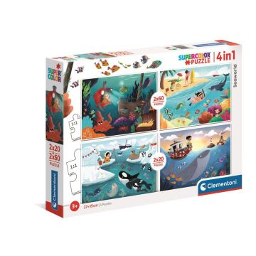 Puzzle 2 x 20 + 2 x 60 piese Clementoni Seaworld 21308