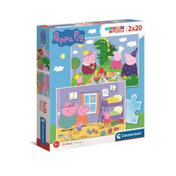 Puzzle 2 x 20 piese Clementoni Peppa Pig 24778