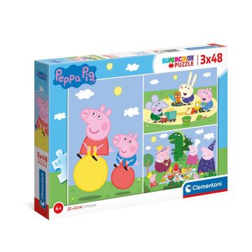 Puzzle 3 x 48 piese Clementoni Peppa Pig 25263