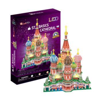 Puzzle 3d cu led Cubic Fun 224 piese Catedrala Sfantul Vasile
