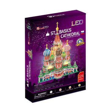 Puzzle 3d cu led Cubic Fun 224 piese Catedrala Sfantul Vasile