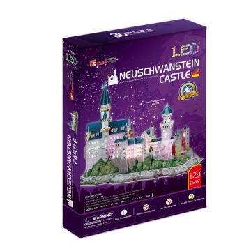 Puzzle 3D cu leduri Cubic Fun 128 piese Castelul Neuschwanstein