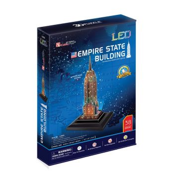 Puzzle 3d cu leduri Cubic Fun 38 piese Empire State Building